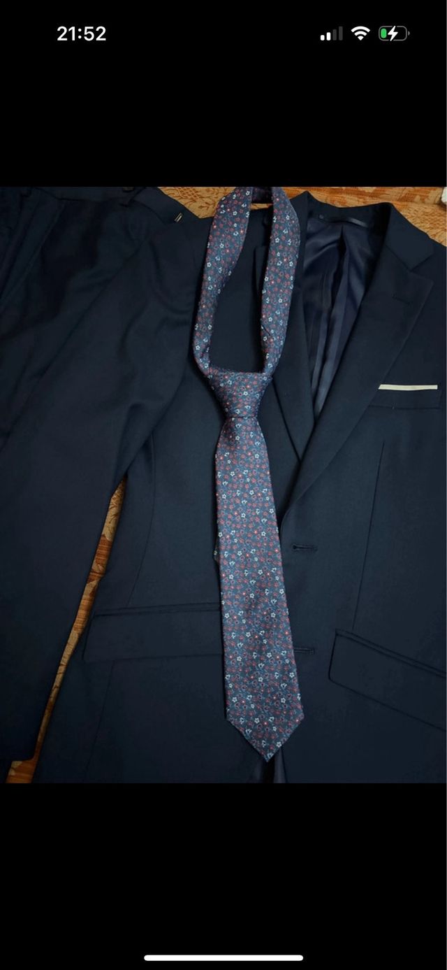 Traje de chaqueta azul para hombre