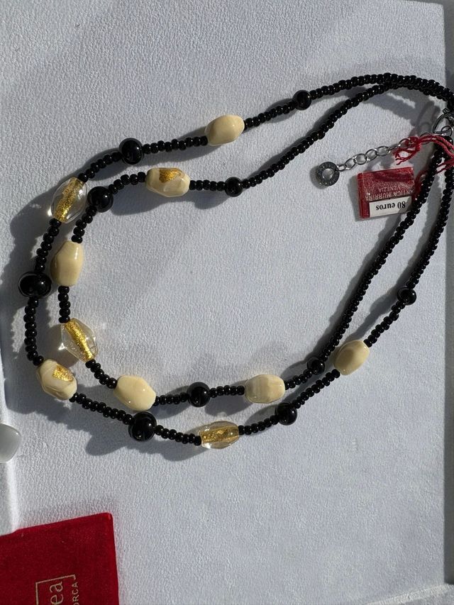 Collar Murano Negro y Dorado