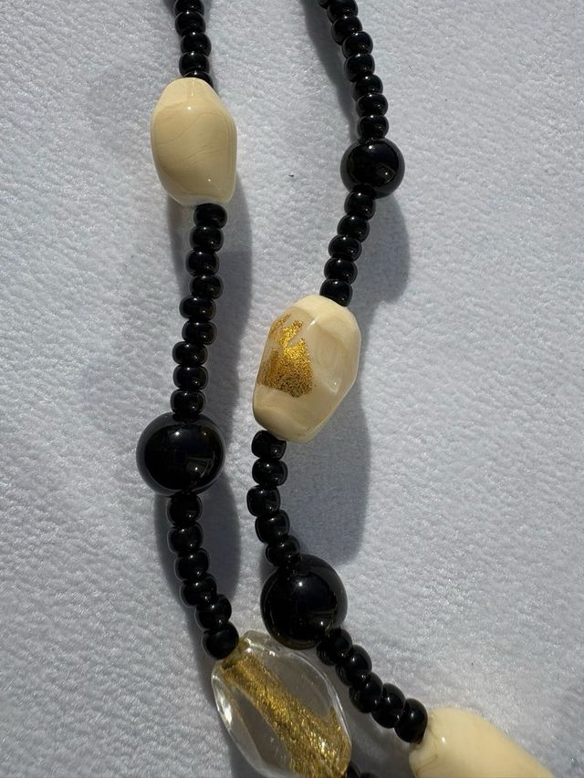 Collar Murano Negro y Dorado
