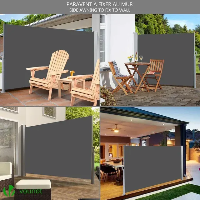 Toldo Lateral Retráctil 140x300 cm Gris