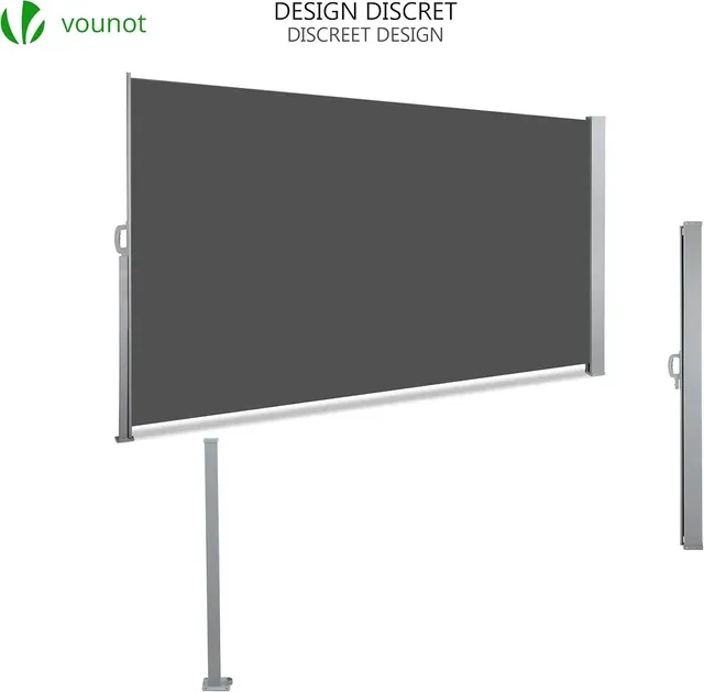 Toldo Lateral Retráctil 140x300 cm Gris