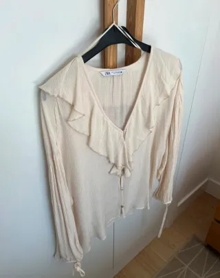 Blusa Zara Beige Talla XL
