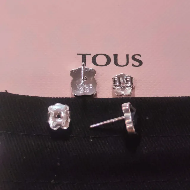 Pendientes Tous Oso Onix, Plata 925