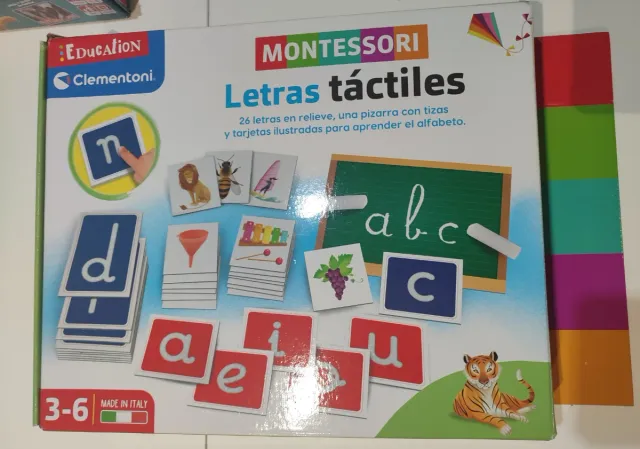 Juego Clementoni Montessori Letras Táctiles