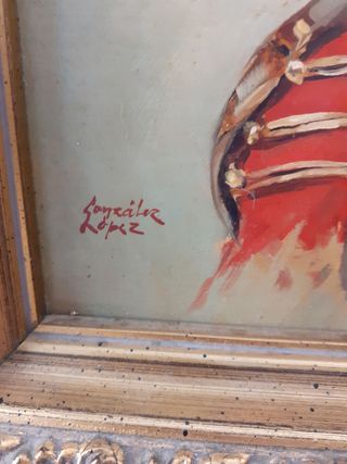 Pareja cuadros antiguos soldados óleo