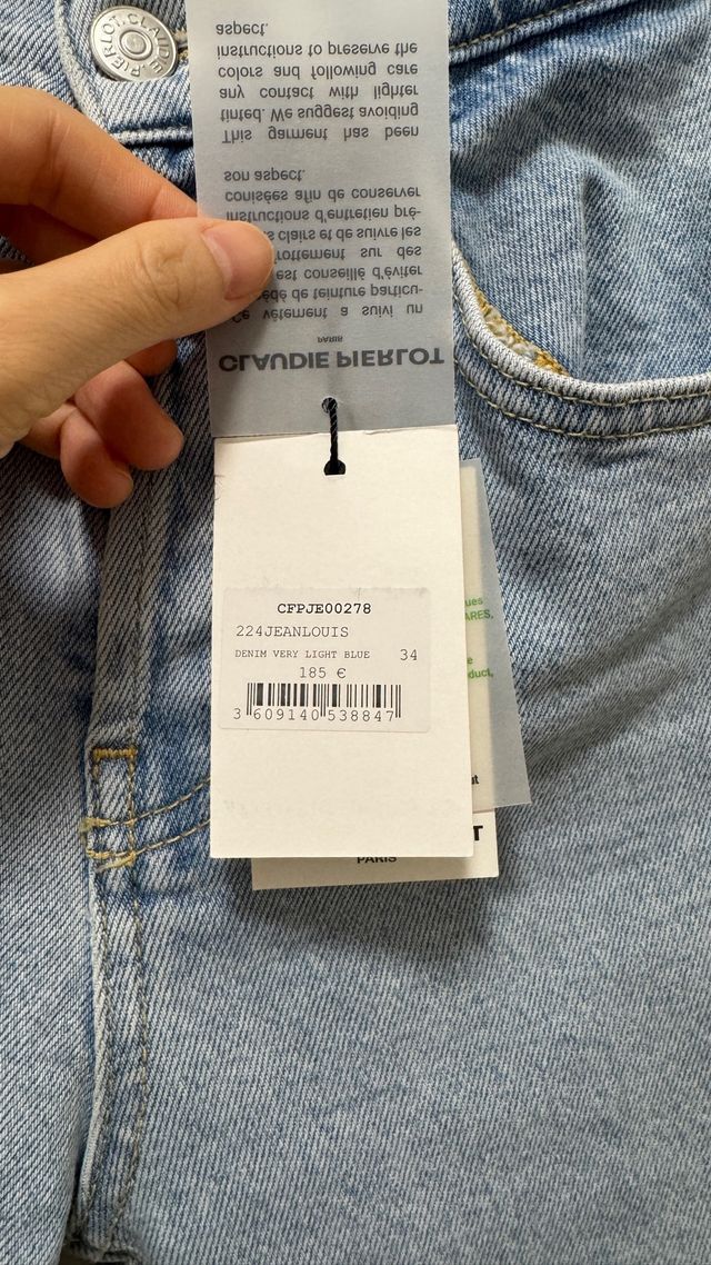 Claudie Pierlot Vaqueros Rectos Azul Talla 34