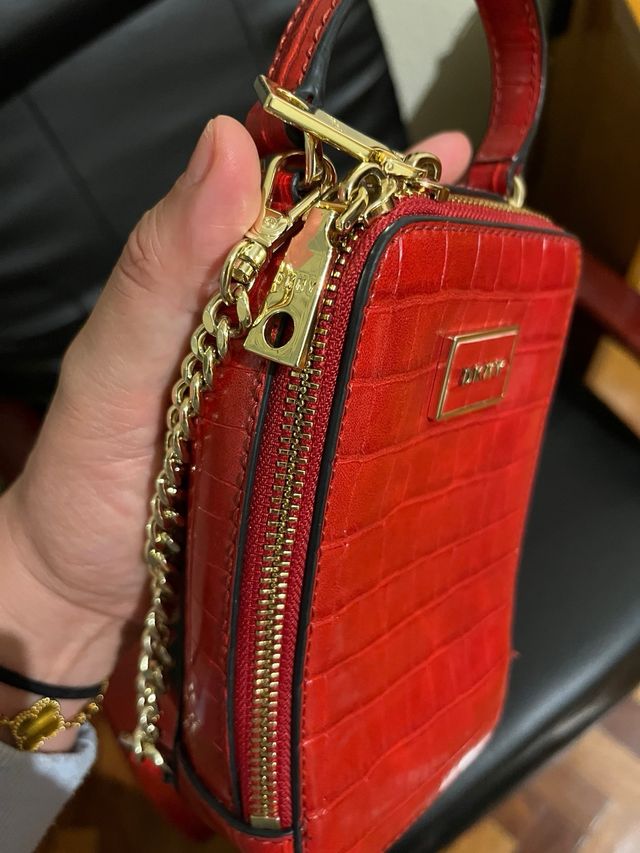 Bolso DKNY Rojo Cocodrilo