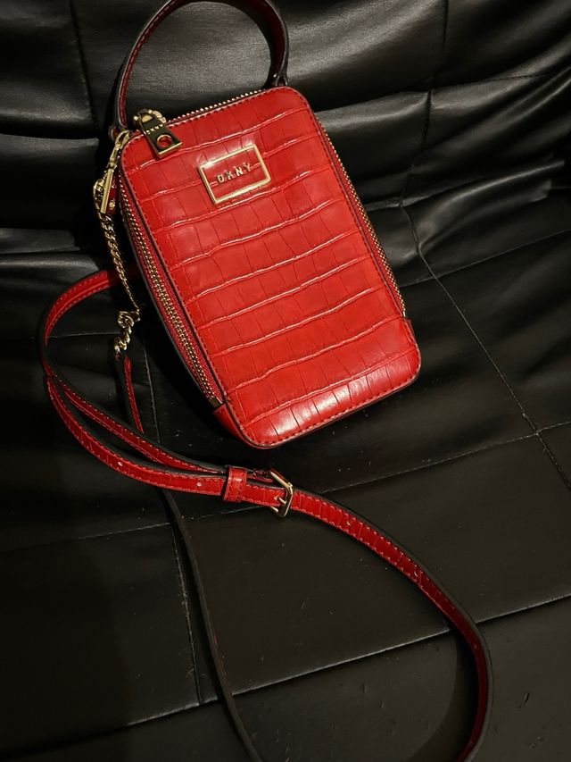 Bolso DKNY Rojo Cocodrilo