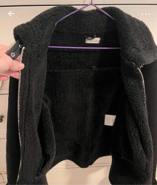 Chaqueta Biker Ante Mujer Negra