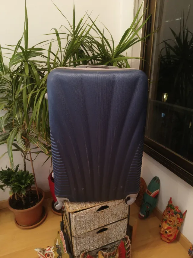 Valigia trolley molto grande blu