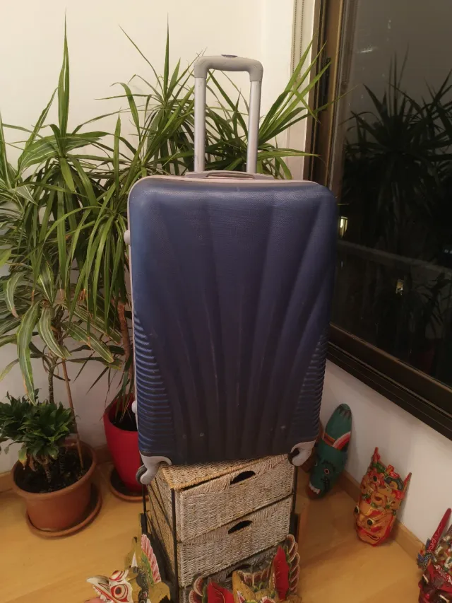 Valigia trolley molto grande blu