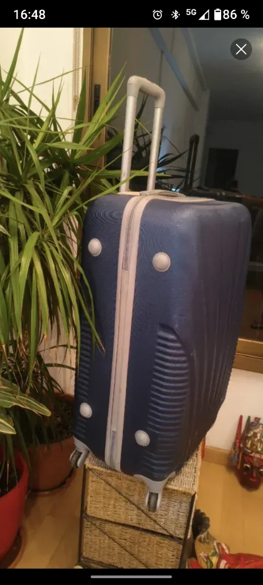 Valigia trolley molto grande blu