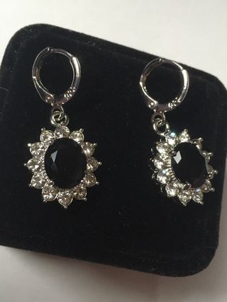 Pendientes Vintage Plata Negro