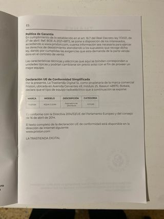 Aspiradora Tapicería PRIXTON AquaClean