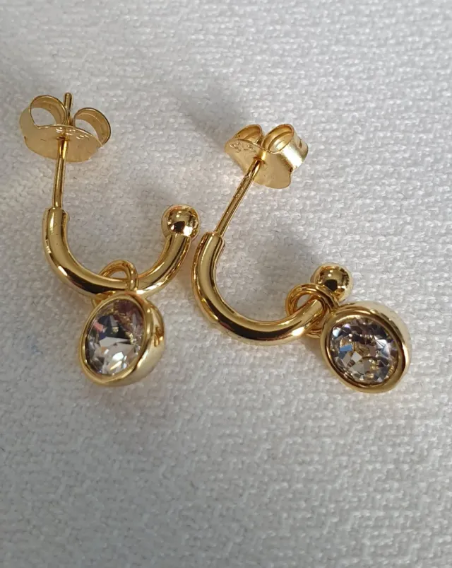 Pendientes ORO Y SWAROVSKIS. REGALO NAVIDAD.