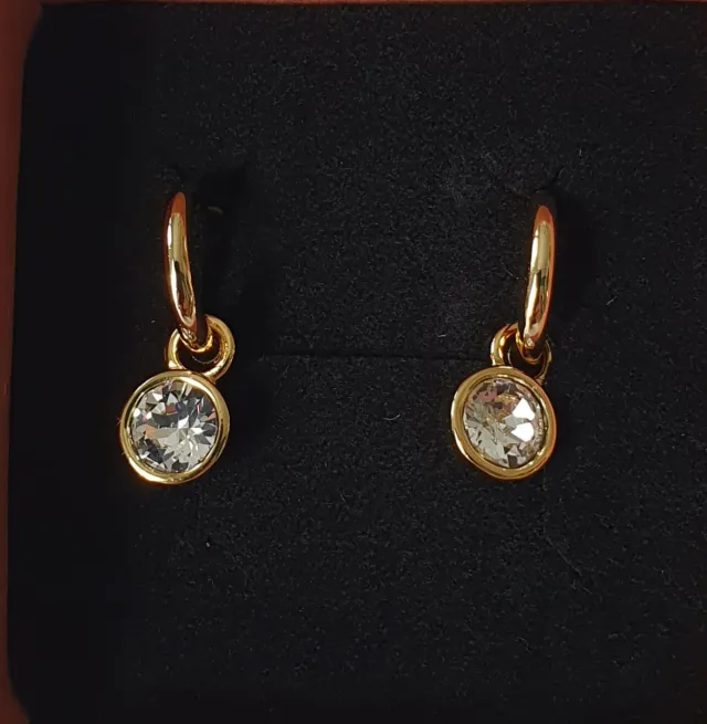 Pendientes ORO Y SWAROVSKIS. REGALO NAVIDAD.