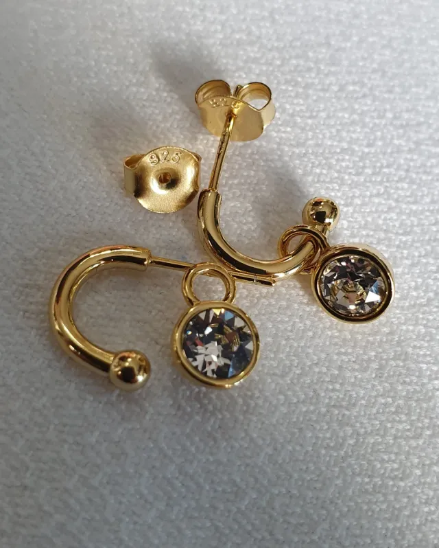 Pendientes ORO Y SWAROVSKIS. REGALO NAVIDAD.