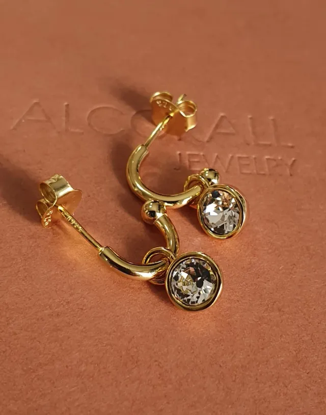 Pendientes ORO Y SWAROVSKIS. REGALO NAVIDAD.