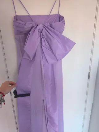 Vestido lila fiesta lazo espalda