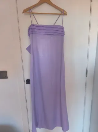Vestido lila fiesta lazo espalda