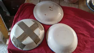 4 Piatti antichi dipinti a mano