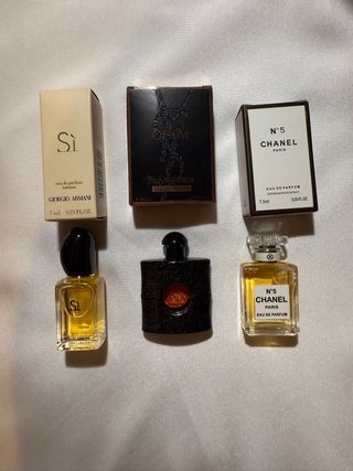 lote 3 mini perfume Chanel,YSL,Armani