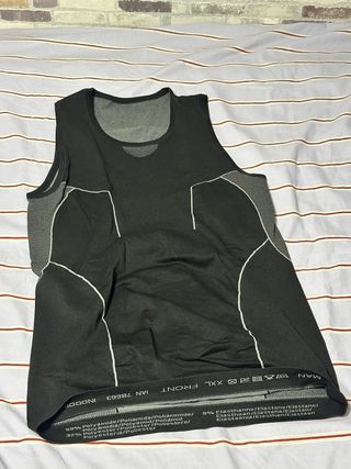 Camiseta compresión tirantes negra gris XXL