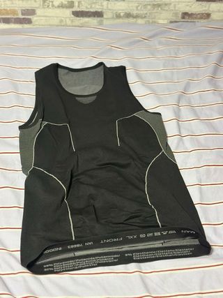 Camiseta compresión tirantes negra gris XXL
