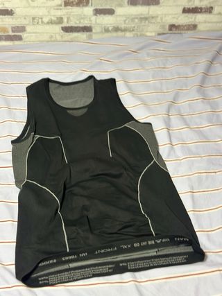 Camiseta compresión tirantes negra gris XXL