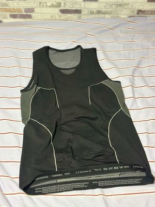 Camiseta compresión tirantes negra gris XXL