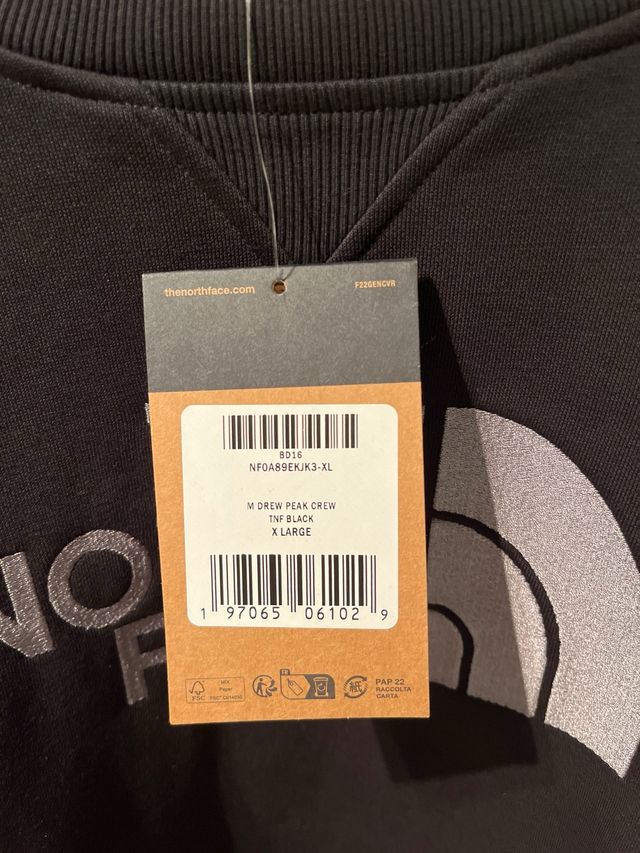 Sudadera The North Face Negra y Plateada talla XL