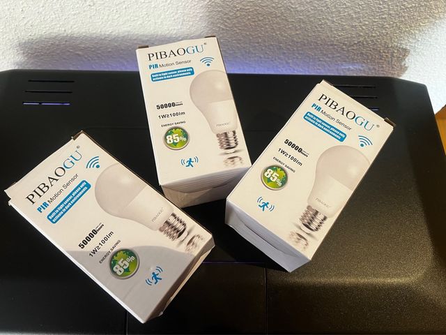 3 Lâmpadas LED PIBAOGU PIR Sensor de Movimento