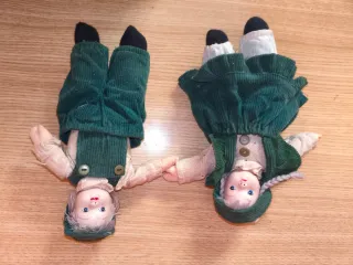 Coppia di bambole in porcellana vintage