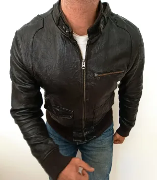 Biker Cuero Auténtico Japan Rags M Medidas indicad