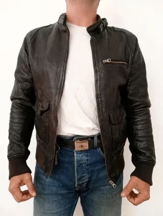 Biker Cuero Auténtico Japan Rags M Medidas indicad