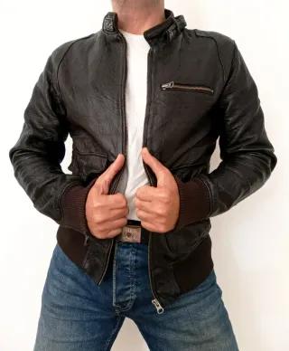 Biker Cuero Auténtico Japan Rags M Medidas indicad