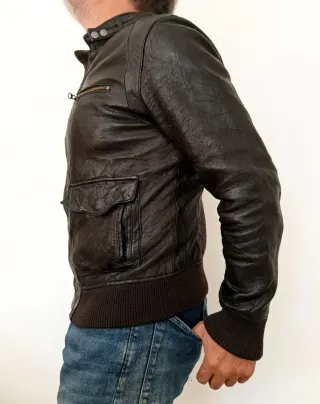 Biker Cuero Auténtico Japan Rags M Medidas indicad