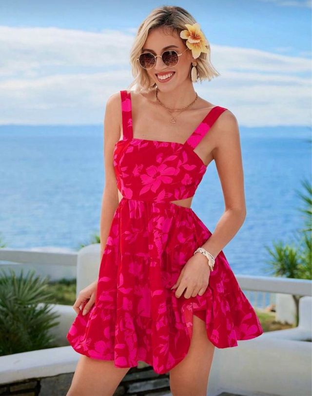 Vestido corto estampado floral