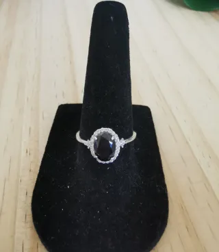 Anillo Plata Espinela, talla ajustable.