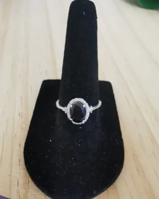 Anillo Plata Espinela, talla ajustable.