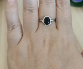 Anillo Plata Espinela, talla ajustable.