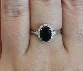 Anillo Plata Espinela, talla ajustable.