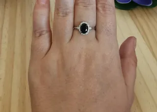 Anillo Plata Espinela, talla ajustable.