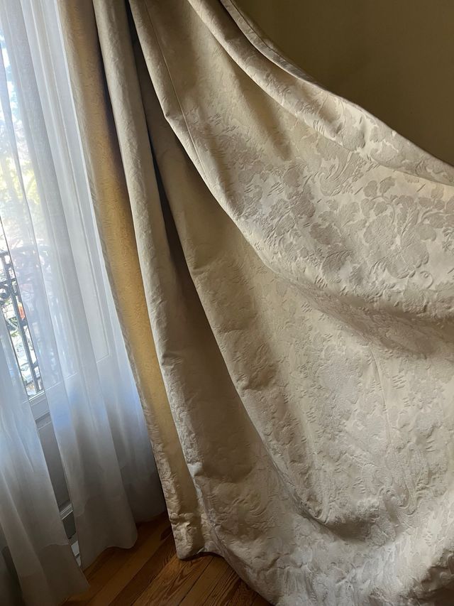 Cortinas damasco largas y gruesas