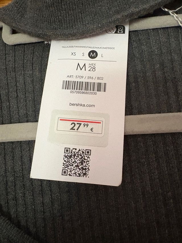 Vestido Bershka gris M/38