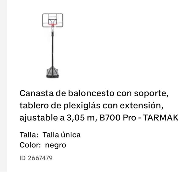 Canasta de baloncesto Tarmak B700 pro