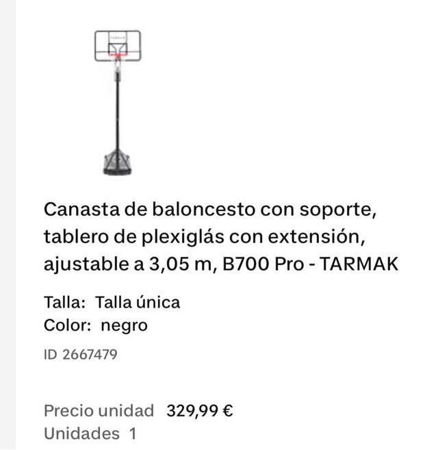 Canasta de baloncesto Tarmak B700 pro