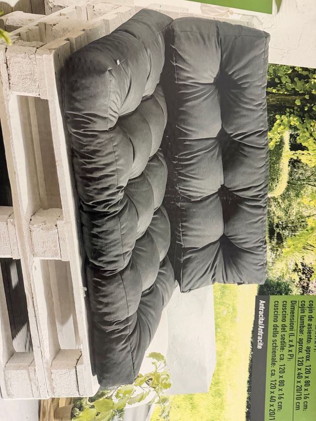 Cojín de asiento y lumbar gris