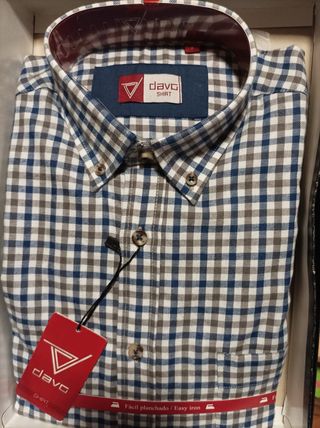 Camisa Davo cuadros azul y marrón
