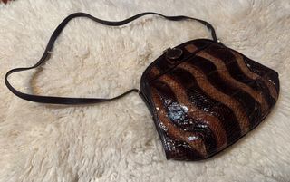 Bolso Piel Serpiente Marrón Multicolor